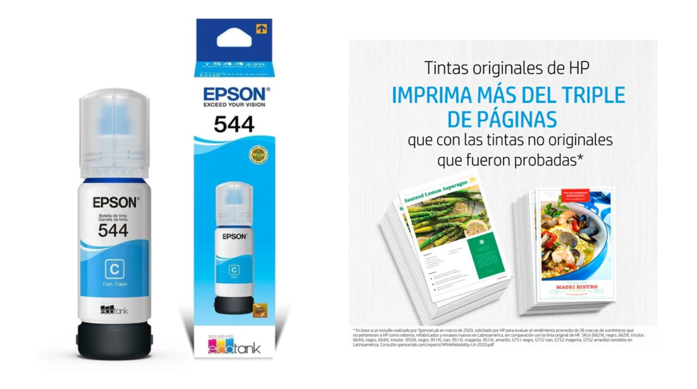 botella de tinta epson T544220-AL